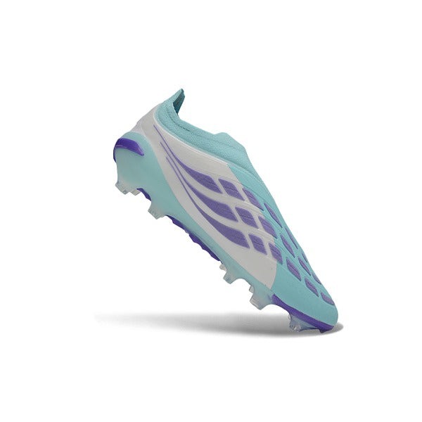 Chuteira Adidas Predator 26 Elite Laceless Light Blue — Light Blue, Mint Stripes FG — Imagem 5