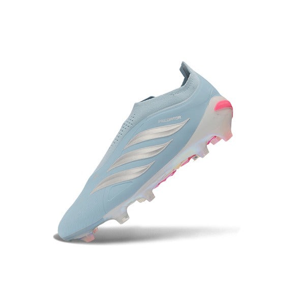 Adidas Predator 26 Elite Laceless Light Blue — Light Blue, Grey Stripes FG — Imagen 4