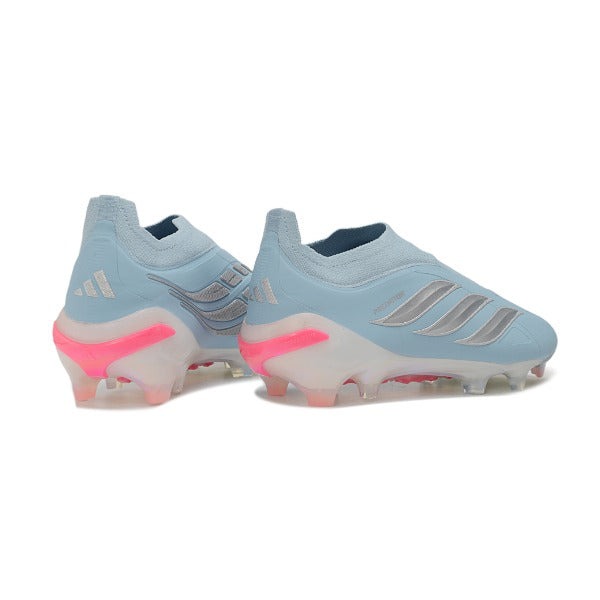 Adidas Predator 26 Elite Laceless Light Blue — Light Blue, Grey Stripes FG — Imagen 3