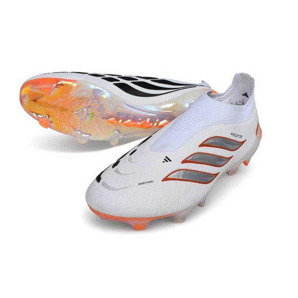 Adidas Predator 26 Elite Laceless White Black And Orange FG — Image 2